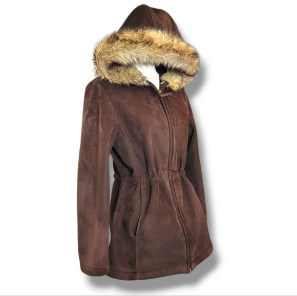 Liz Clairborne Faux Suede/Fur Coat Size Medium (8/10)‎ - Picture 9 of 11